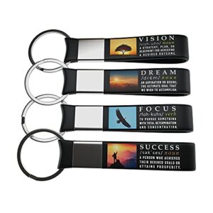 Inkstone 4-Pack of Inspirational Quote Keychains - Perfect for Teacher Appreciation Gifts or Bulk Keychain Purchases