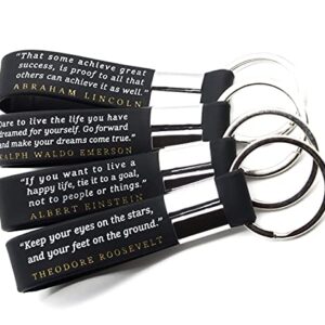 Inkstone 4-Pack of Inspirational Quote Keychains - Perfect for Teacher Appreciation Gifts or Bulk Keychain Purchases