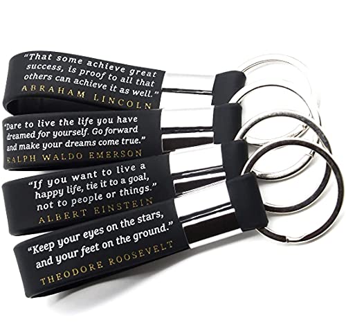 Inkstone 4-Pack of Inspirational Quote Keychains - Perfect for Teacher Appreciation Gifts or Bulk Keychain Purchases