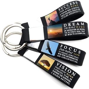 Inkstone 4-Pack of Inspirational Quote Keychains - Perfect for Teacher Appreciation Gifts or Bulk Keychain Purchases