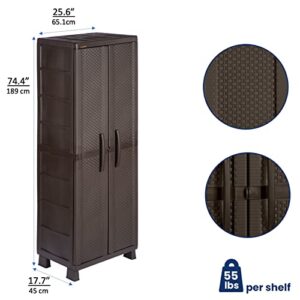 Rimax Resin Wicker Storage Cabinet, Large, Brown