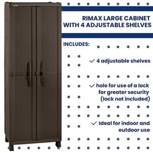 Rimax Resin Wicker Storage Cabinet, Large, Brown