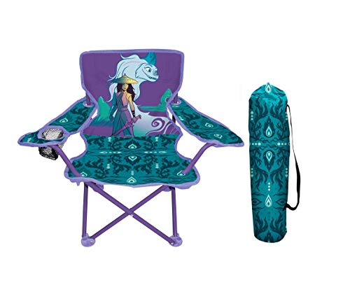 Disney Raya Camp Chair for Kids, Portable Camping Fold N Go Chair with Carry Bag