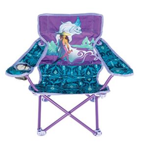 disney raya camp chair for kids, portable camping fold n go chair with carry bag