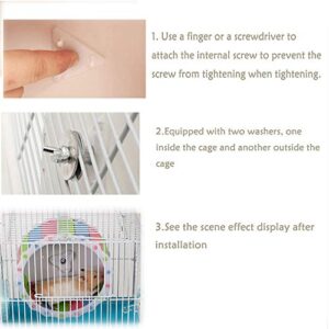 Oncpcare Hamster Exercise Toys Hamster Running Exercise Wheel Hamster Silent Spinner Accessories Adorable Hamster Cage Attachment Options Suits Little Gerbil, Chinchilla