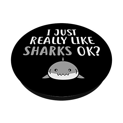 I Just Really Like Sharks Ok Shark Face Gift PopSockets PopGrip: Swappable Grip for Phones & Tablets