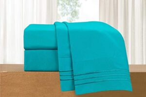 elegant comfort luxury 4-piece bed sheet set - luxury bedding 1500 thread count egyptian quality, wrinkle resistant cool & breathable, easy elastic fitted, king, teal