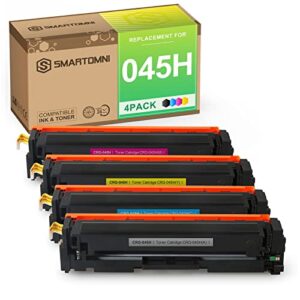 s smartomni 045h 045 high yield compatible toner cartridges replacement for canon 045 h toner for canon imageclass mf634cdw mf632cdw lbp612cdw lbp611 mf633cdw lbp613cdw 4-pack (kmcy)