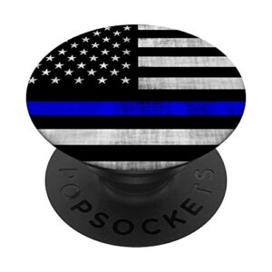 usa flag thin blue line police officer chirstmas gifts popsockets popgrip: swappable grip for phones & tablets