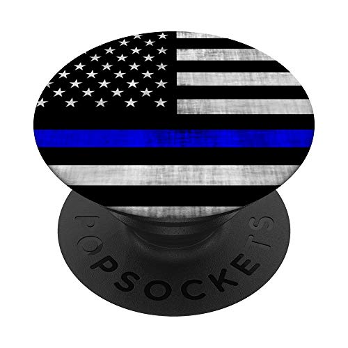 USA Flag Thin blue Line Police Officer Chirstmas Gifts PopSockets PopGrip: Swappable Grip for Phones & Tablets