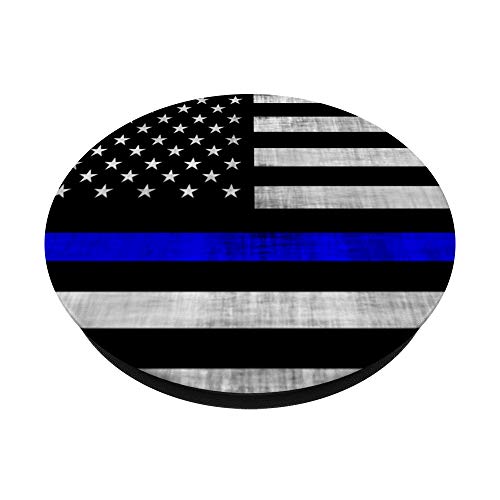 USA Flag Thin blue Line Police Officer Chirstmas Gifts PopSockets PopGrip: Swappable Grip for Phones & Tablets