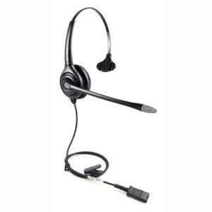 voicejoy monaural headset with noise cancelling microphone with qd (quick disconnect),compatible and plantronics qd quick disconnect connector