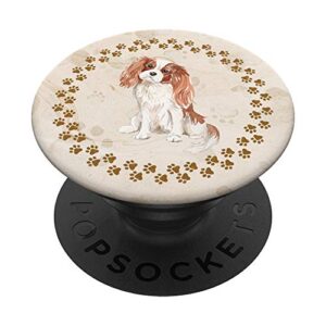 cute cavalier king charles spaniel gift for dog lover popsockets popgrip: swappable grip for phones & tablets