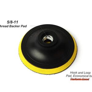 Z-Leap 4" Hook and Loop Backer Pads with 5/8-11 Thread for Sanding Polishing (2-Pcs)