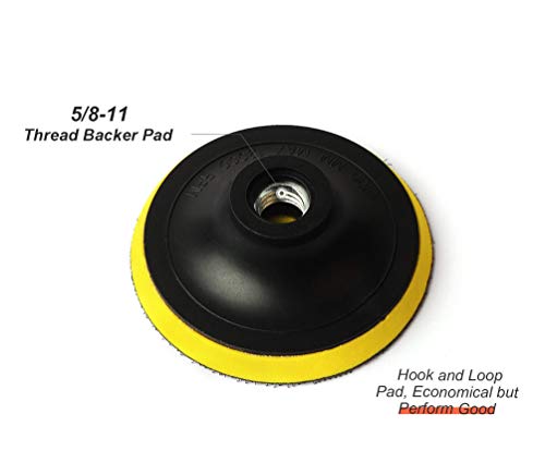 Z-Leap 4" Hook and Loop Backer Pads with 5/8-11 Thread for Sanding Polishing (2-Pcs)