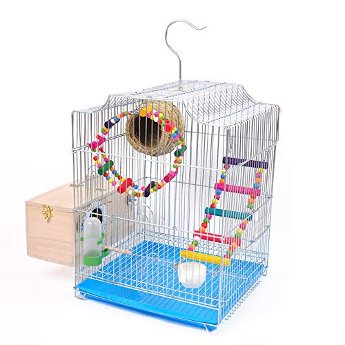 PINVNBY Parakeet Nest Box Bird House Budgie Wood Breeding Box for Lovebirds, Parrotlets Mating Box (M:7.9 * 4.7 * 4.7 inch)