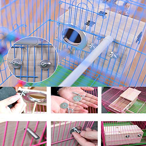 PINVNBY Parakeet Nest Box Bird House Budgie Wood Breeding Box for Lovebirds, Parrotlets Mating Box (M:7.9 * 4.7 * 4.7 inch)