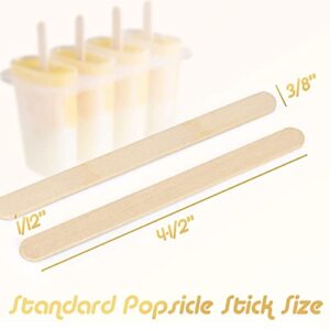 Magicfly 1000pcs Popsicle Sticks, Natural Wooden Food Grade Craft Sticks, 4-1/2 Inch Great Bulk Ice Cream Sticks for Craft Project, Home Decoration