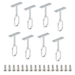 rannb oval closet rod support zinc alloy rod middle support - 8pcs