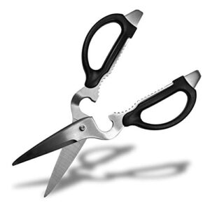 seki japan multifunctional kitchen scissors, stainless steel blade soft grip shears for left-handed