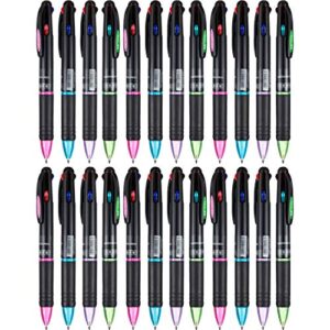 jovitec 24 pack 4 in 1 multicolor retractable pens 0.7 mm 4 colors gel ink ball point pens for nurses kids supplies