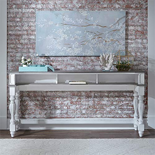 Liberty Furniture Magnolia Manor 4 Piece Set (1 Console 3 Stools), W76 x D22 x H36, Antique White