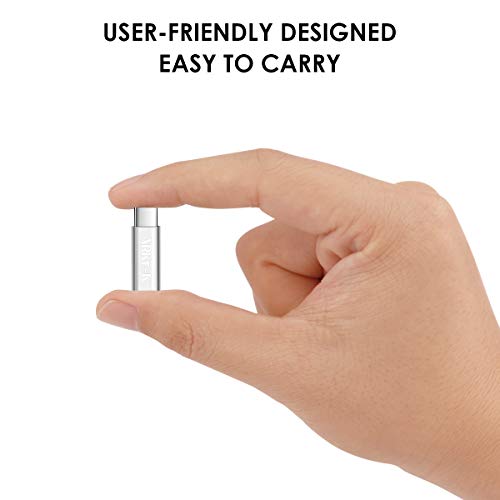 ARKTEK USB-C Adapter i OS Lighting Cable (Female) to USB Type C (Male) - Charging Adapter with 56K Resistor, Compatible for Galaxy S20 Note 10 Pixel 4 and More, Sivler Aluminum (4 Pack)