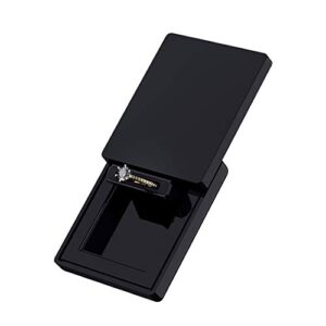 monolix slim engagement ring box, thin unique sliding lid, elegant discreet secret surprise marriage wedding proposal case (black, mini)