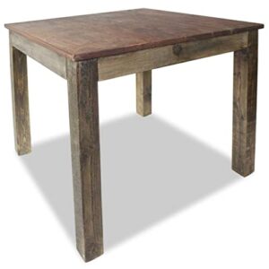 vidaXL Dining Table 32.3" Solid Reclaimed Wood Rustic Room Stand Deck Couch