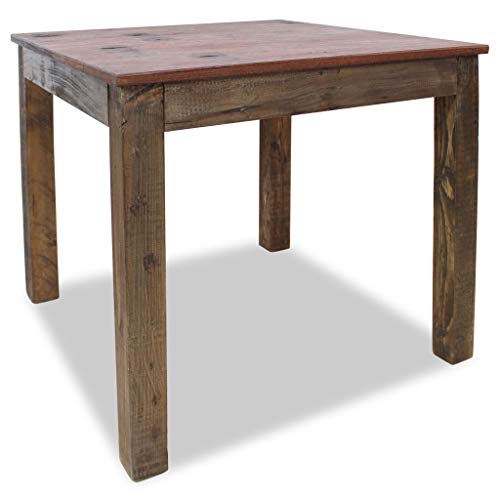 vidaXL Dining Table 32.3" Solid Reclaimed Wood Rustic Room Stand Deck Couch