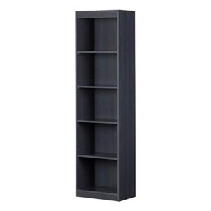 south shore axess 5-shelf narrow bookcase, blueberry
