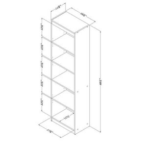 South Shore Axess 5-Shelf Narrow Bookcase, Blueberry