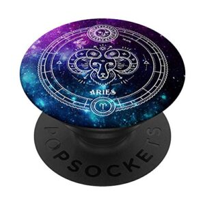 aries zodiac sign birthday horoscope space star galaxy art popsockets popgrip: swappable grip for phones & tablets