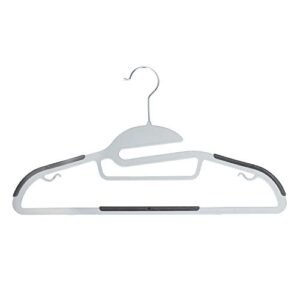 simplify 8 pack ultimate hanger | s-shape collar saver | ultra-thin | non-slip | accessory bar | belts | scarves | ties | tank top | closet organization | white