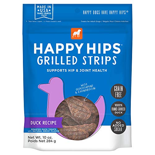 Happy Hips & Joint, Grilled Strips, Grain Free Dog Treats, Glucosamine & Chondroitin, Duck 10oz