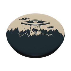 Funny Alien Abducting Bigfoot Pop Socket - Flying Saucer PopSockets PopGrip: Swappable Grip for Phones & Tablets