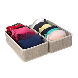 simplify drawer organizer, good for socks, bras, ties, cami’s, baby clothes & accessories, rectangle - 2 pack, beige
