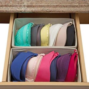 Simplify Drawer Organizer, Good for Socks, Bras, Ties, Cami’s, Baby Clothes & Accessories, Rectangle - 2 Pack, Beige