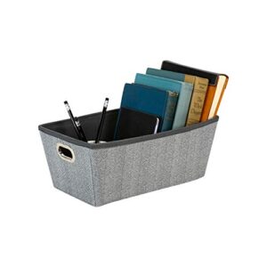 Simplify Herringbone Grommet Tote Basket, Closet Storage, De-Clutter Home, Office, Good for Toys, Linens, Cleaning Products, Accessories & More, Small