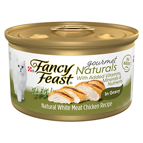 Purina Fancy Feast Wet Cat Food Gourmet Naturals White Meat Chicken Recipe in Wet Cat Food Gravy - (12) 3 oz. Cans