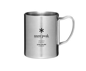 snow peak unisex's mg-213 stainless steel vacuum double wall 300 mug, silver, 300ml