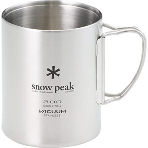 Snow Peak Unisex's MG-213 Stainless Steel Vacuum Double Wall 300 Mug, Silver, 300ml