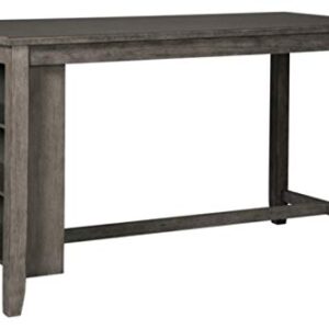 Signature Design by Ashley Caitbrook Rustic Counter Height Dining Table with Storage, Dark Gray