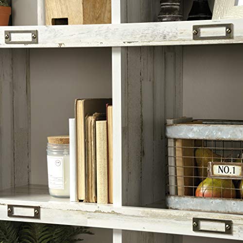 Sauder Barrister Lane Bookcase, L: 35.55" x W: 13.5" x H: 75.04", White Plank