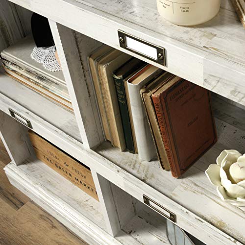 Sauder Barrister Lane Bookcase, L: 35.55" x W: 13.5" x H: 75.04", White Plank