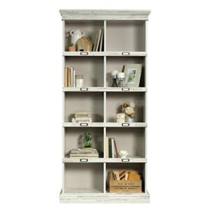 Sauder Barrister Lane Bookcase, L: 35.55" x W: 13.5" x H: 75.04", White Plank