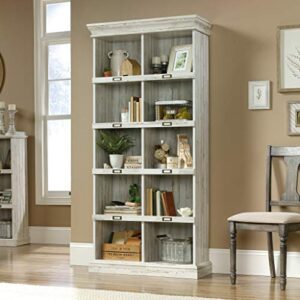 Sauder Barrister Lane Bookcase, L: 35.55" x W: 13.5" x H: 75.04", White Plank