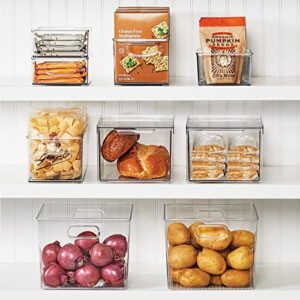 mDesign Plastic Storage Organizer Container Bin, Household Organization for Cabinet, Counter, Drawer, Cubby, and Cupboard, Holds Clothing, Linens, Toys, and Essentials, Ligne Collection, 8 Pack, Clear