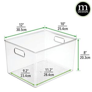 mDesign Plastic Storage Organizer Container Bin, Household Organization for Cabinet, Counter, Drawer, Cubby, and Cupboard, Holds Clothing, Linens, Toys, and Essentials, Ligne Collection, 8 Pack, Clear