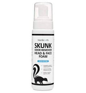 skunk odor remover head & face foam – removes skunk odor from pets, carpets, clothing and more – 7.5-ounce